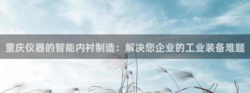 恒行主管总代6ll5l周至：重庆仪器的智能内衬制造：解决您企