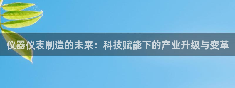 恒行娱乐招收点赞5ll533主管：仪器仪表制造的未来：科技赋